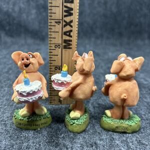 Douglas Bobble Body Birthday Pig Figurines Still Going Hog Wild Triplets 3pc Set